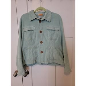 Tulle Plus Seafoam Green Corduroy Jacket 2X